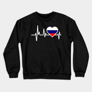 Russia Heartbeat Flag Crewneck Sweatshirt